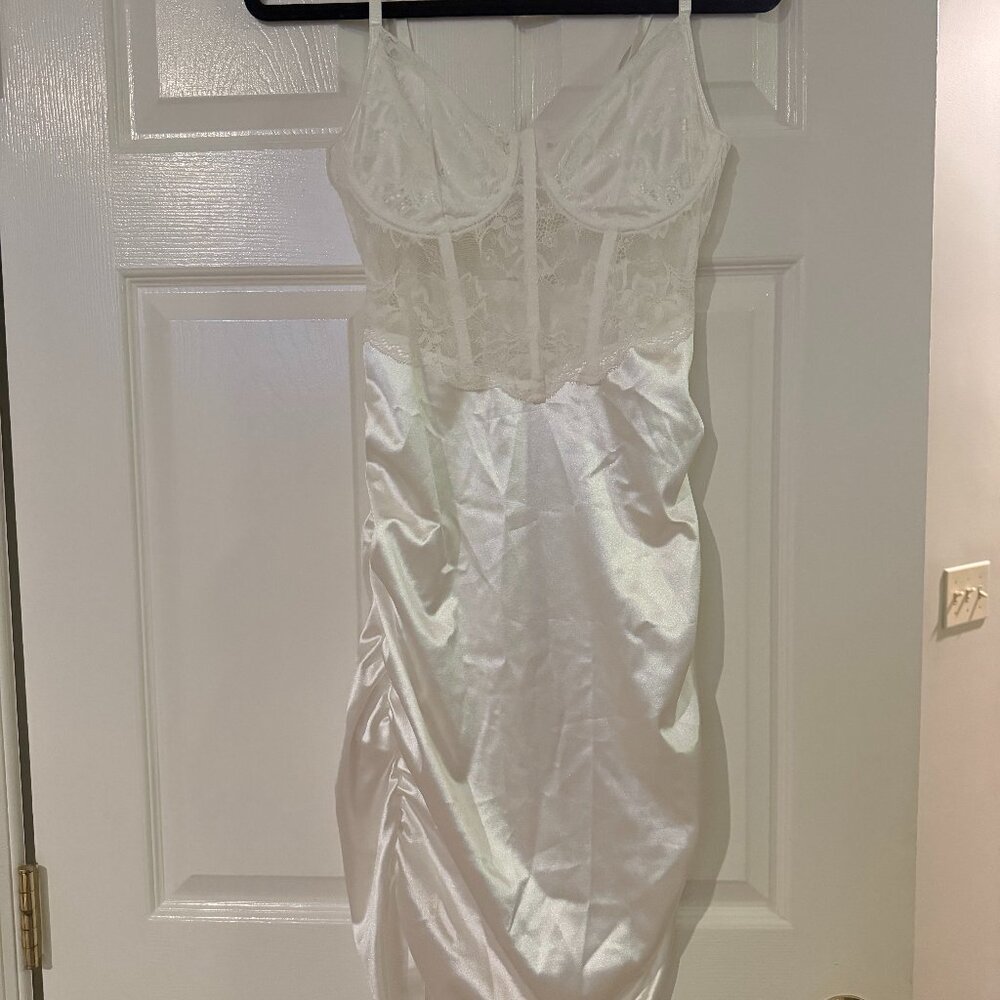 Satin White Corset Dress